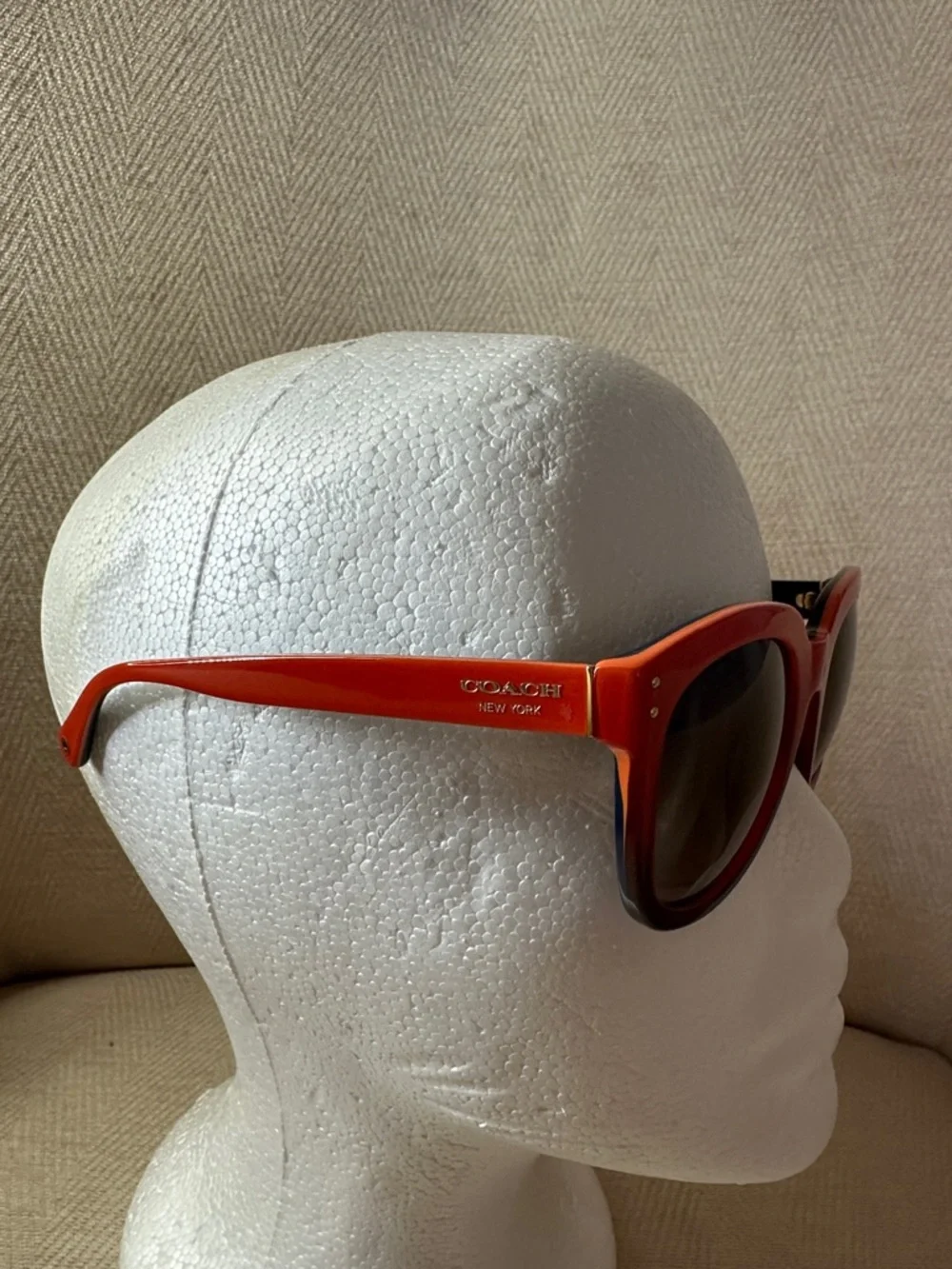 Coach Women's Orange-to-Brown Gradient Cat-Eye Sunglasses - Picture 10 of 12